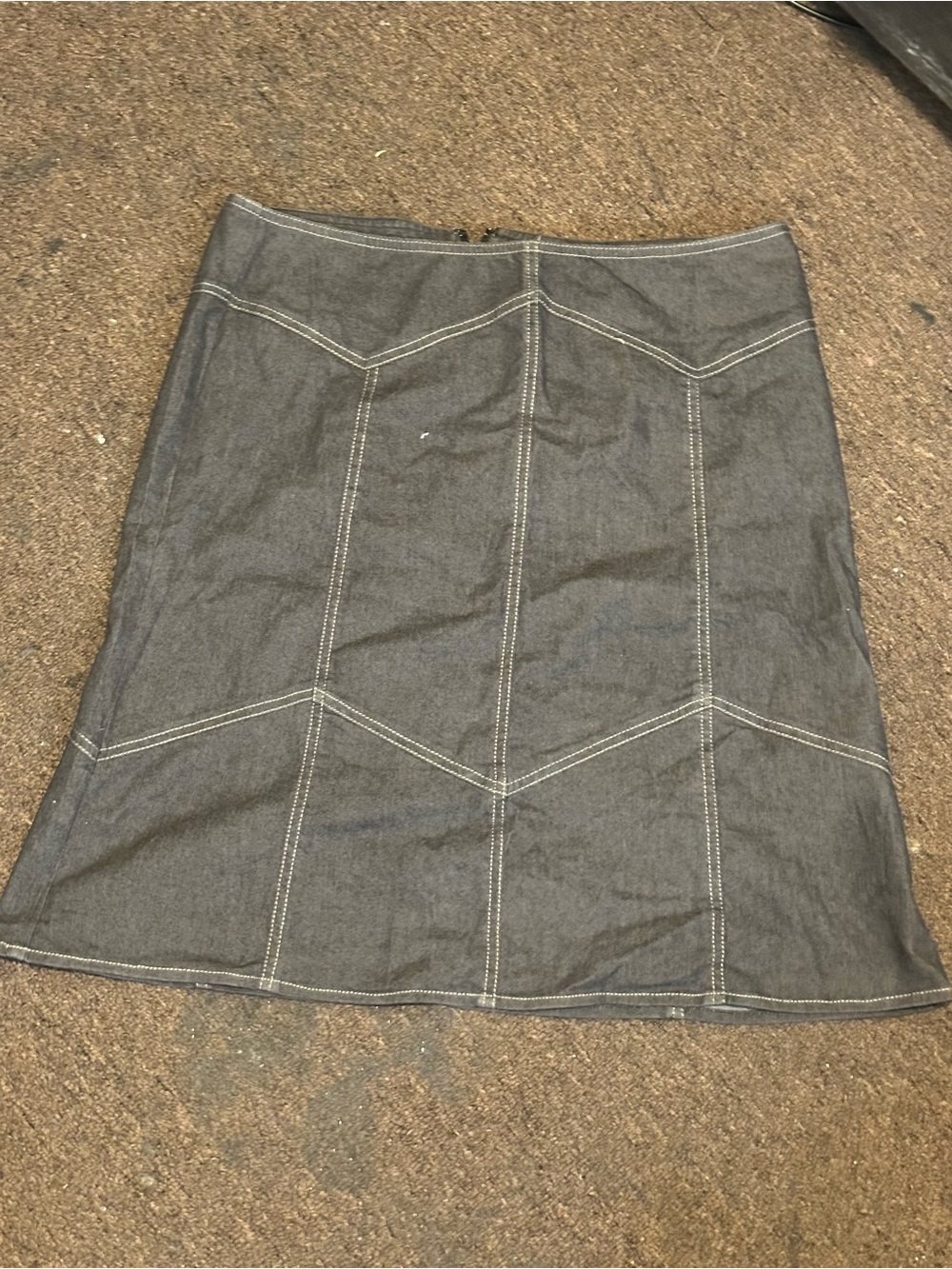 Bandolino Gray A-Line Panel Stitch Skirt